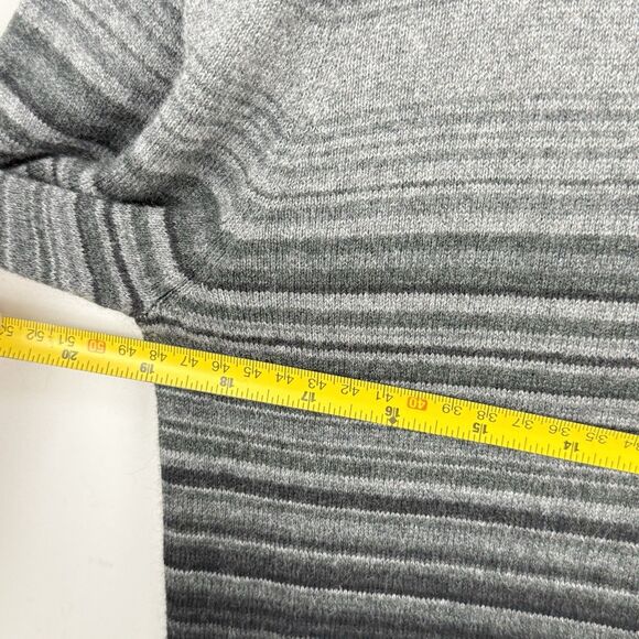 Marc Anthony Sweater Mens L Black Gray Stripe Cotton Cashmere Wool - Picture 14 of 15